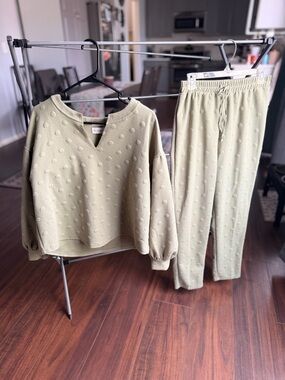 Blu Pepper Olive Green Textured Cozy Life Cardigan